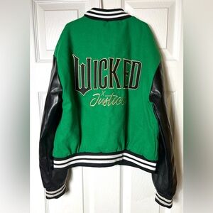 Girls Wicked Jacket Varsity Jacket Bomber Jacket Coat Green/Black Girls M (10)